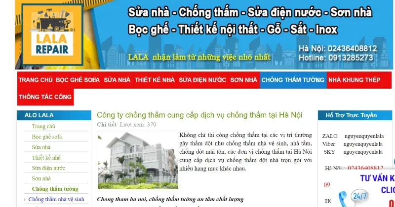 Top +10 Dịch Vụ Chống Thấm Nhà Tại Hà Nội Giá Tốt Nhất