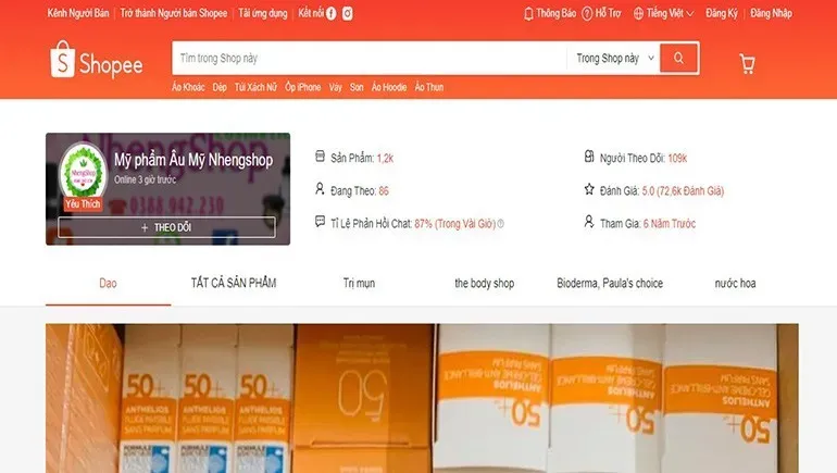 Top +10 Shop Mỹ Phẩm Uy Tín Trên Shopee ở Hà Nội Không Nên Bỏ Lỡ