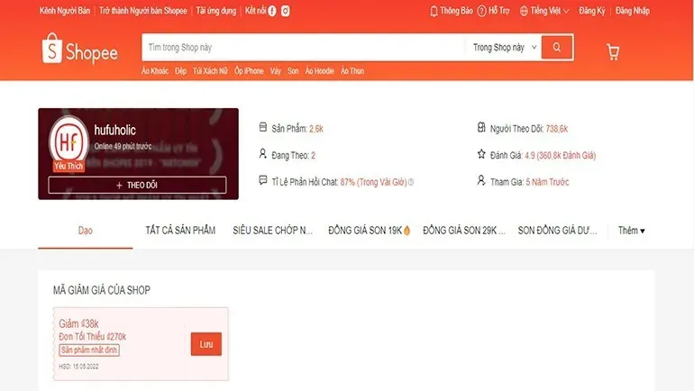 Top +10 Shop Mỹ Phẩm Uy Tín Trên Shopee ở Hà Nội Không Nên Bỏ Lỡ